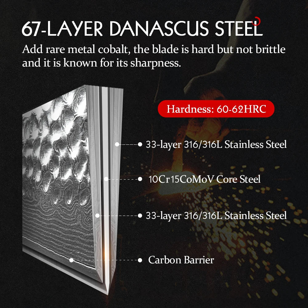 6.8'' Nakiri Knife Japanese Damascus Steel