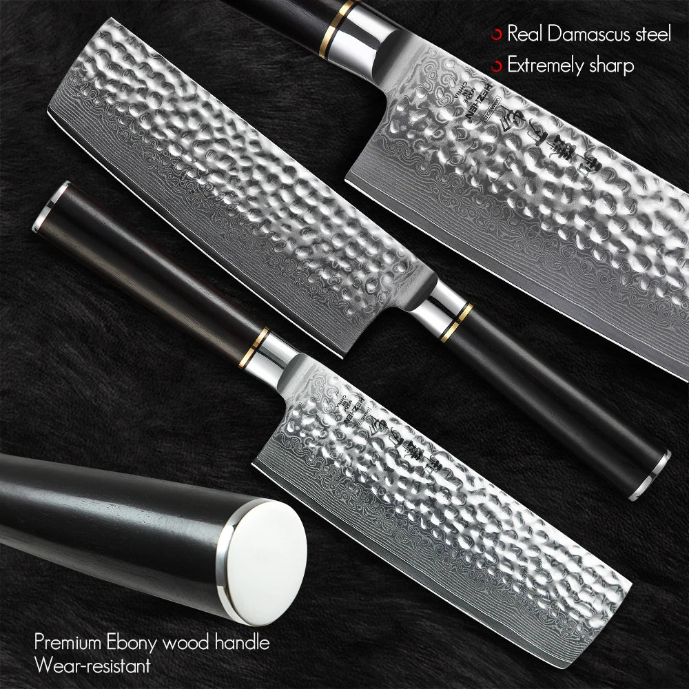6.8'' Nakiri Knife Japanese Damascus Steel