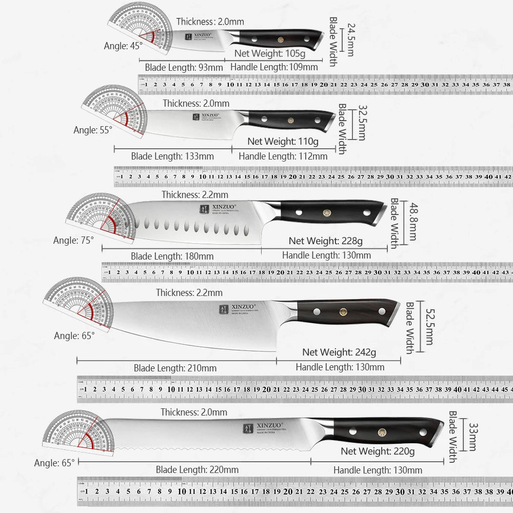 XINZUO 5PCS Kitchen Knives Set German 1.4116 Steel