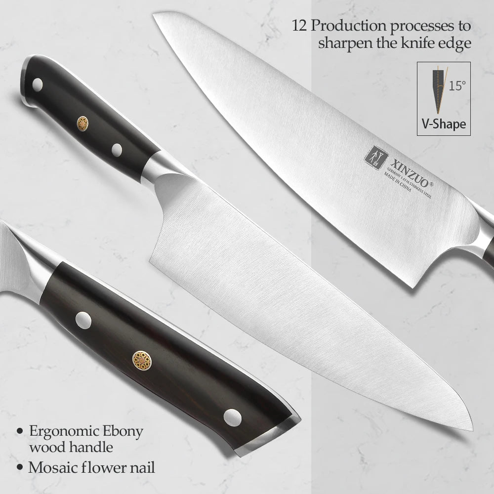 XINZUO 5PCS Kitchen Knives Set German 1.4116 Steel