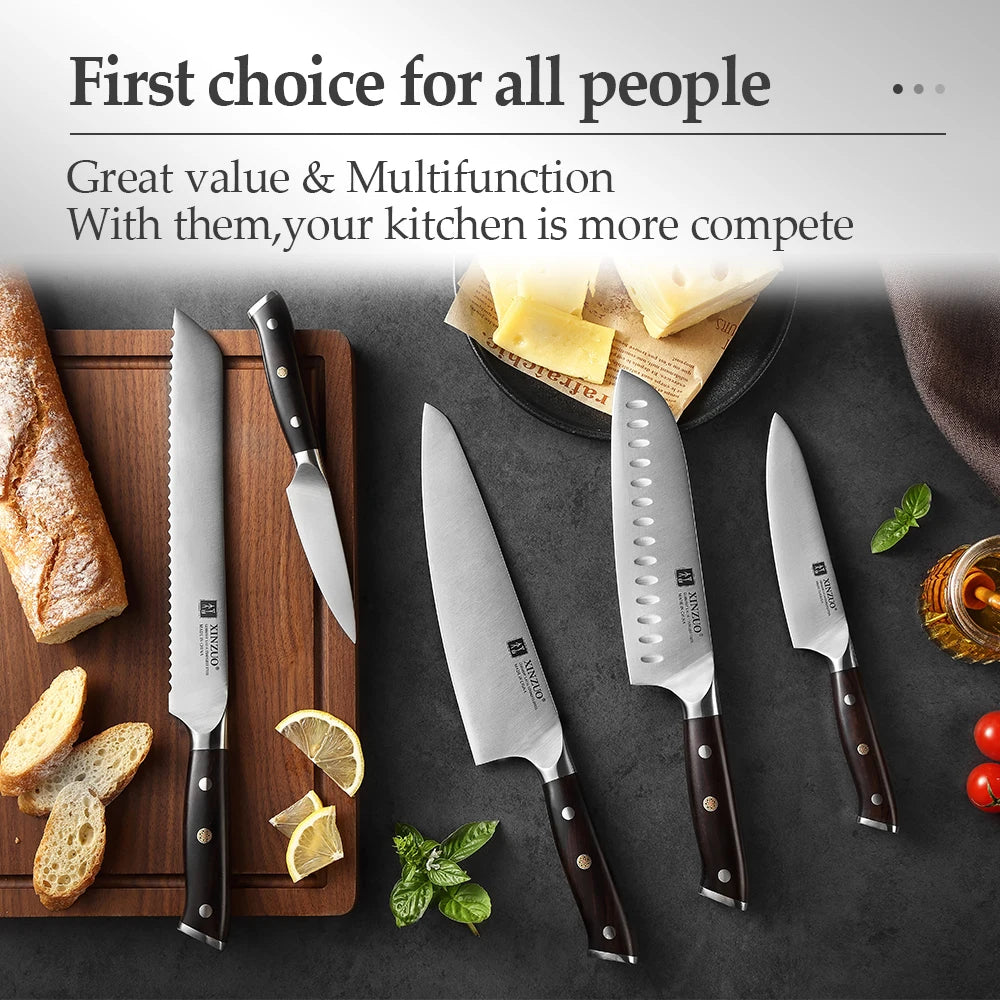 XINZUO 5PCS Kitchen Knives Set German 1.4116 Steel
