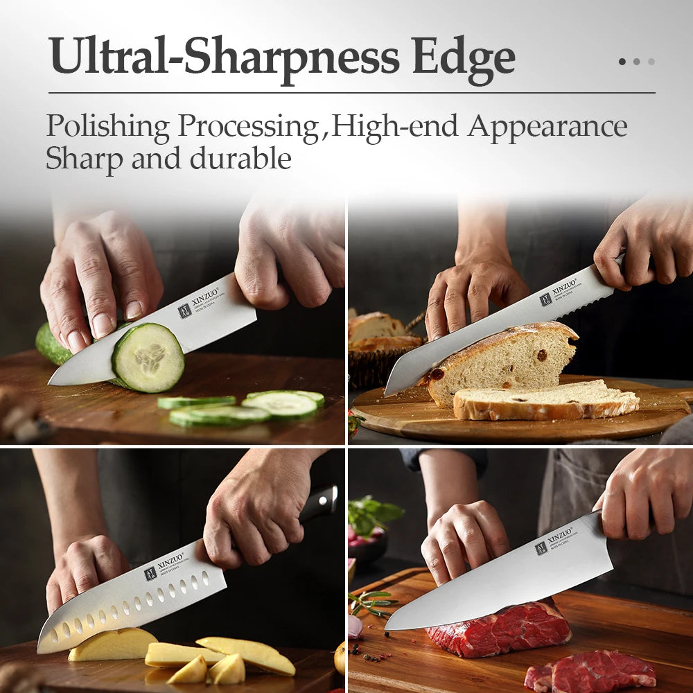 XINZUO 5PCS Kitchen Knives Set German 1.4116 Steel