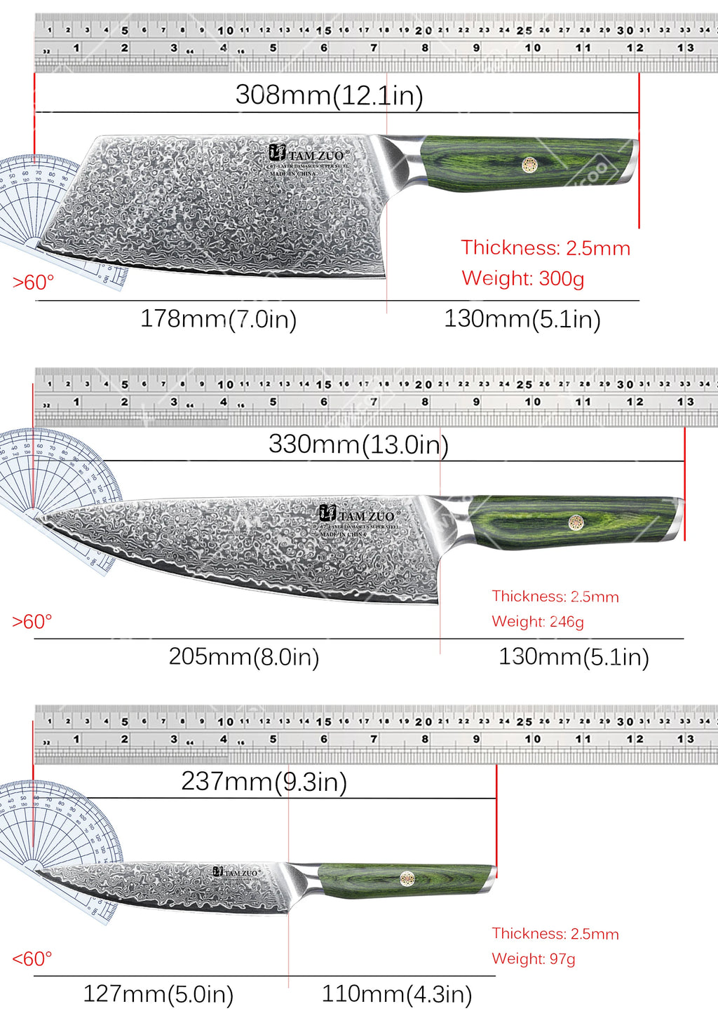 TAMZUO Damascus Steel Kitchen Chef Knife