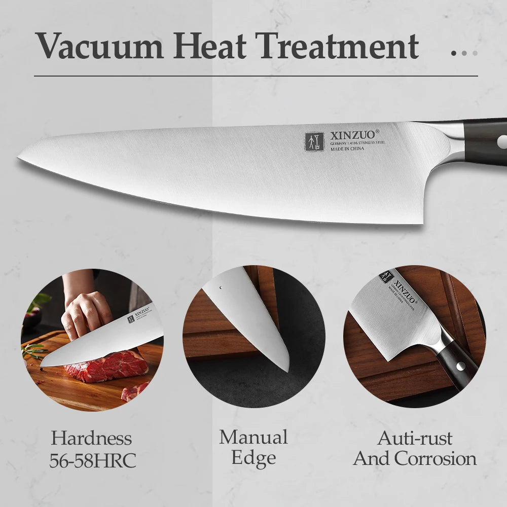 XINZUO 5PCS Kitchen Knives Set German 1.4116 Steel
