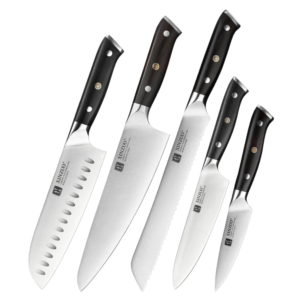 XINZUO 5PCS Kitchen Knives Set German 1.4116 Steel